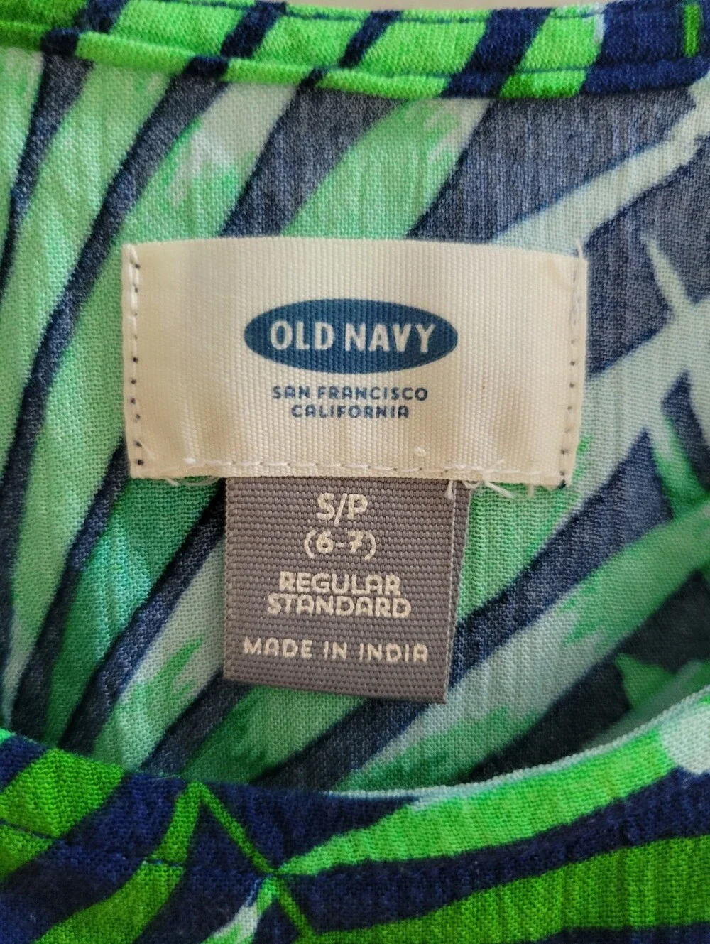 Old Navy NWT Tropical Sundress Green Blue Spaghetti Straps Girls Size S 6-7